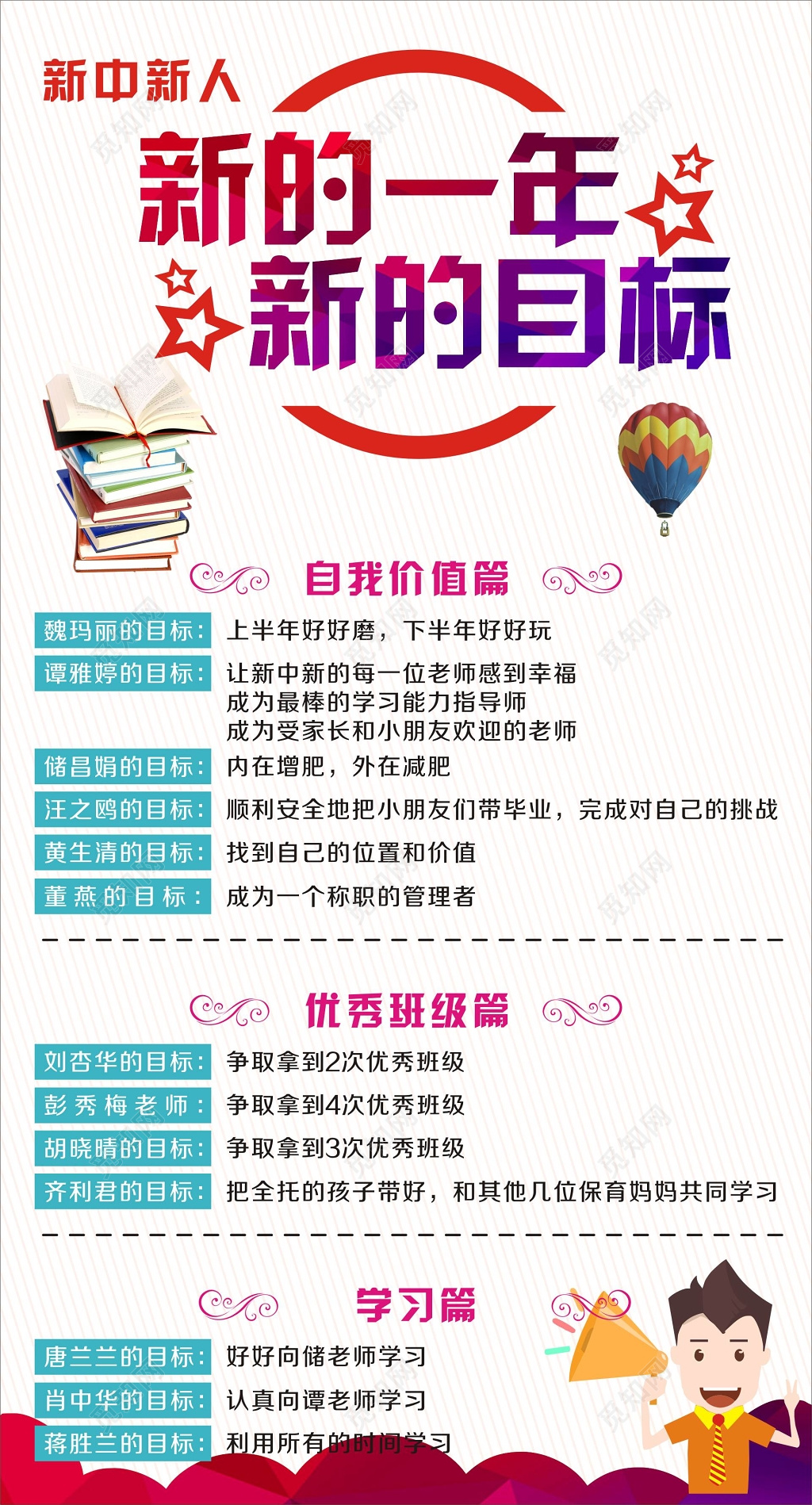 新一年新目标宣传海报