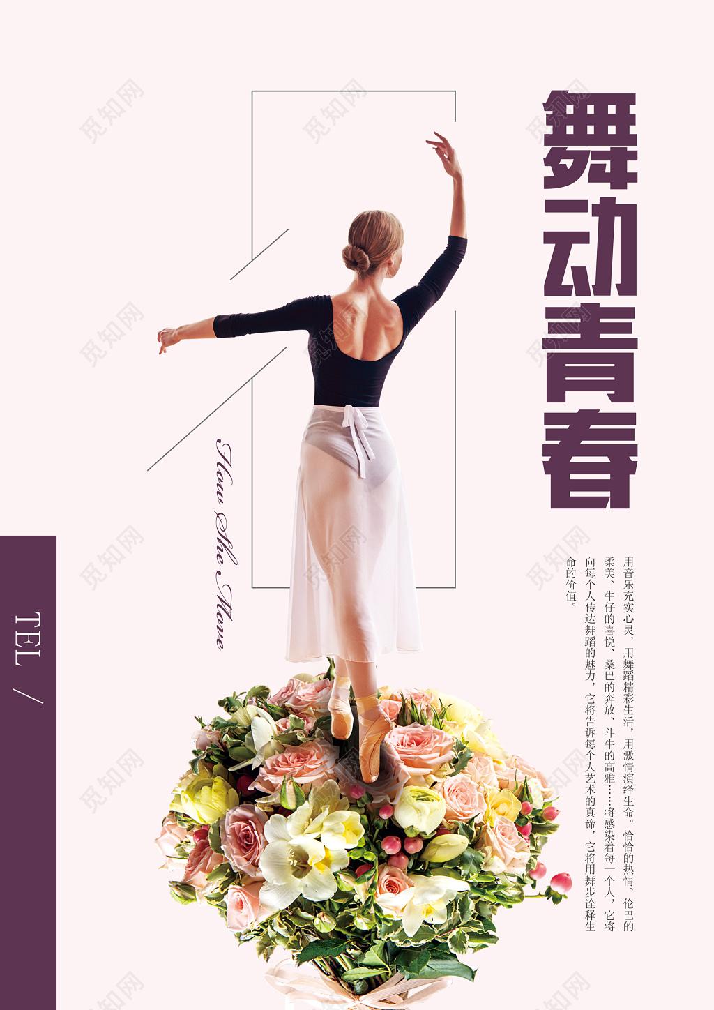 舞动青春舞蹈芭蕾舞比赛海报模板
