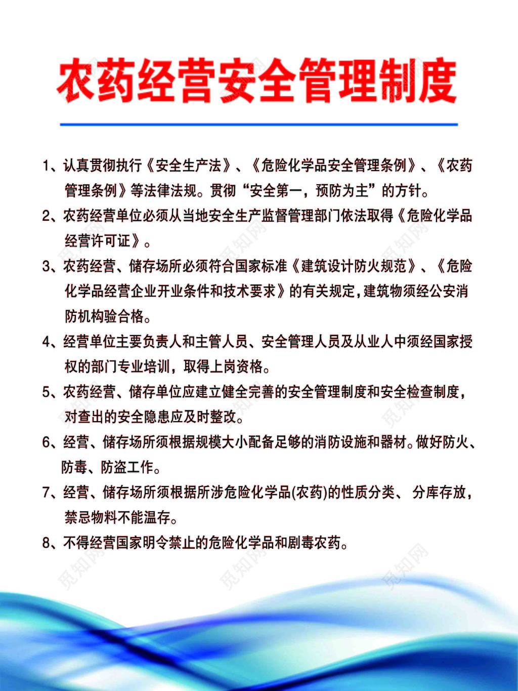农药经营安全管理制度牌