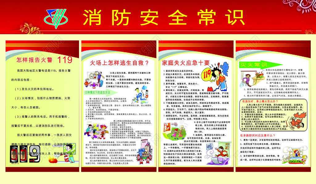 消防安全教育常识宣传栏