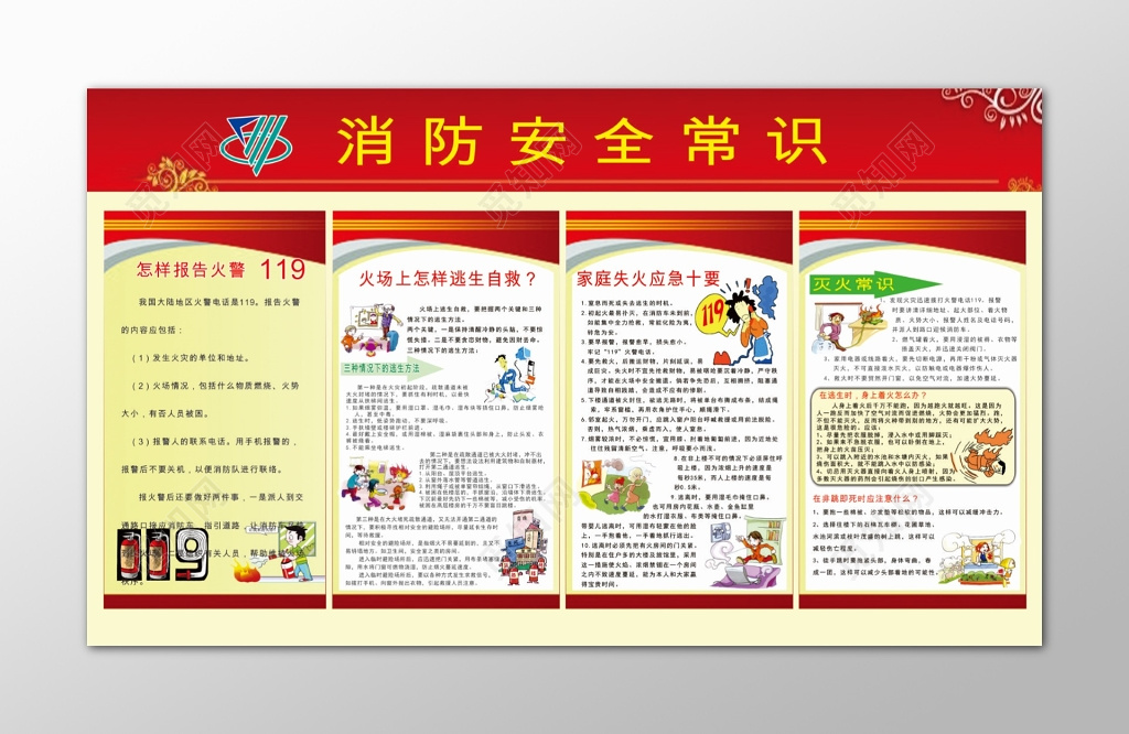 消防安全教育常识宣传栏