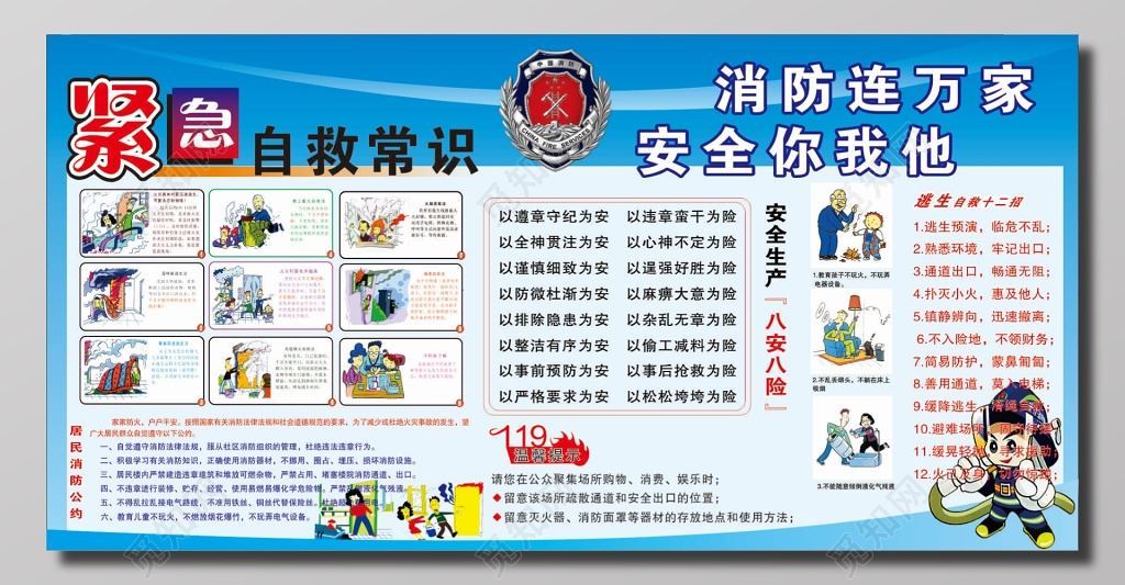 紧急自救常识宣传栏