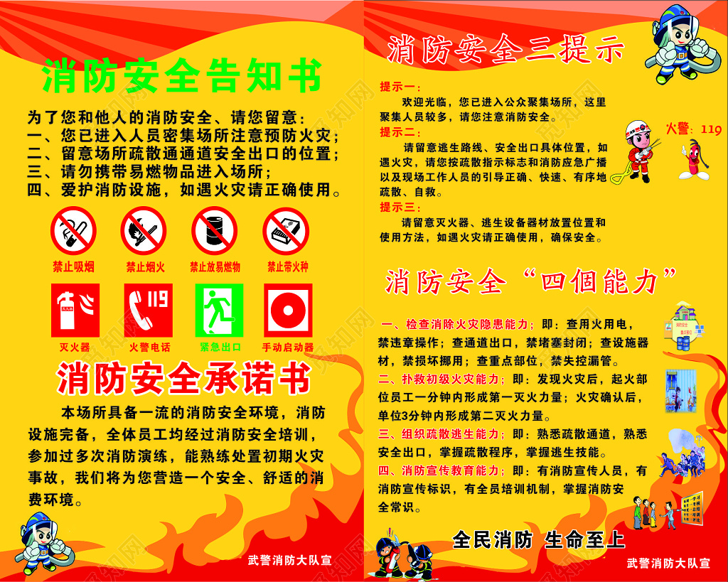 消防安全告知书宣传海报
