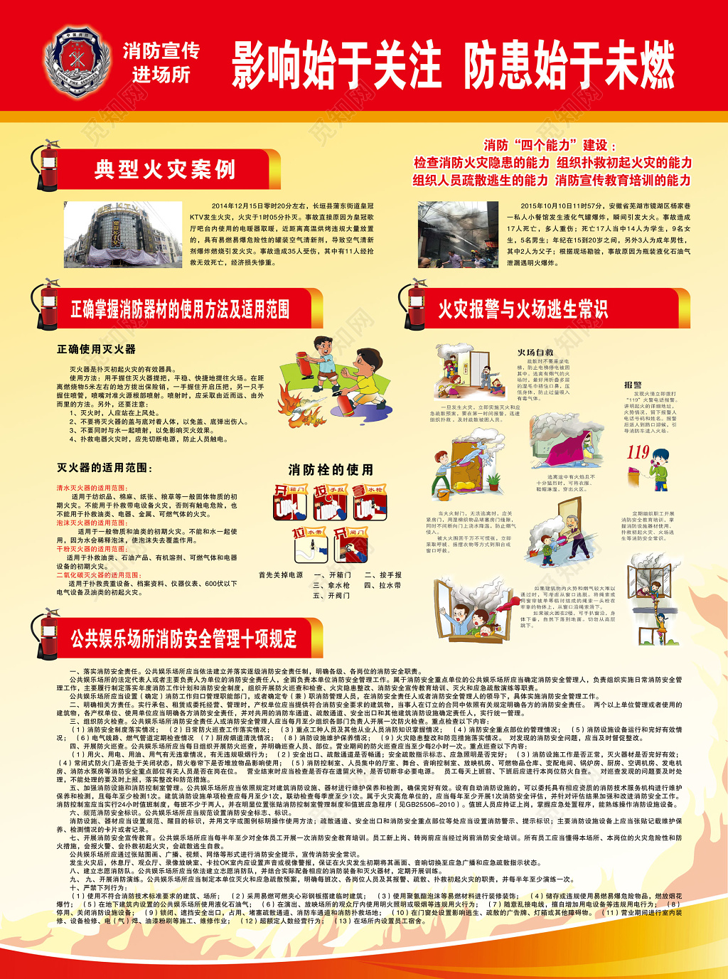 消防安全火灾报警消防安全119安全意识宣传栏