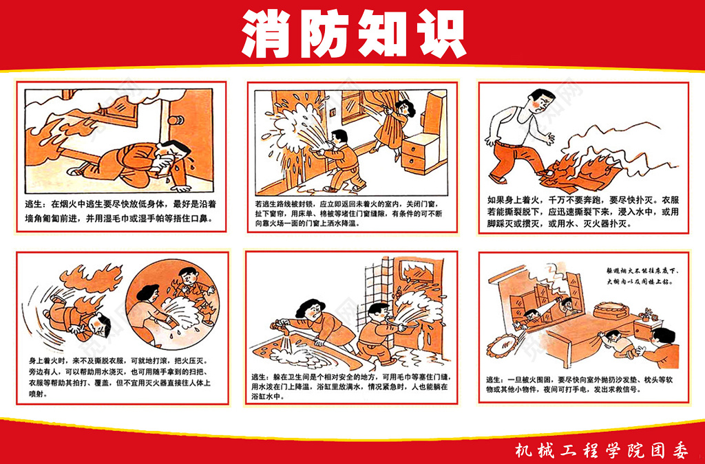 消防逃生常识消防安全119安全意识宣传栏