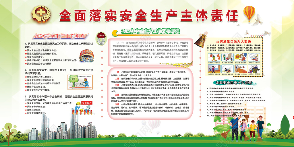 公司全面落实安全生产工作指导思想展板