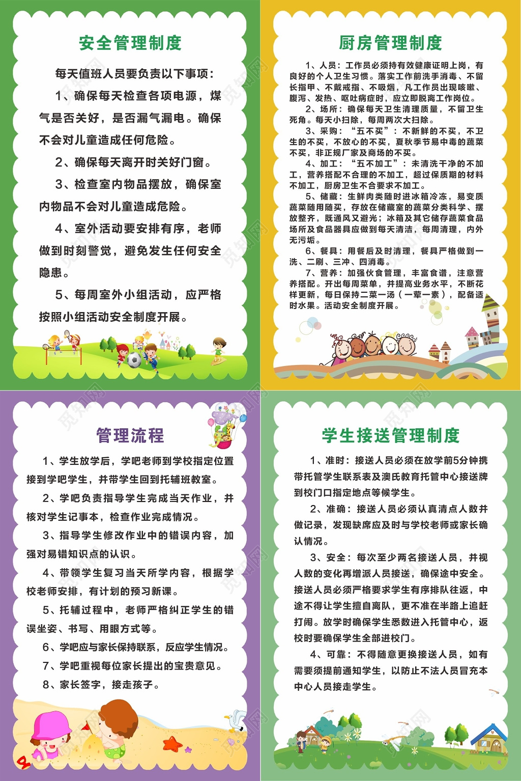 幼儿园管理流程安全厨房学生接送管理制度