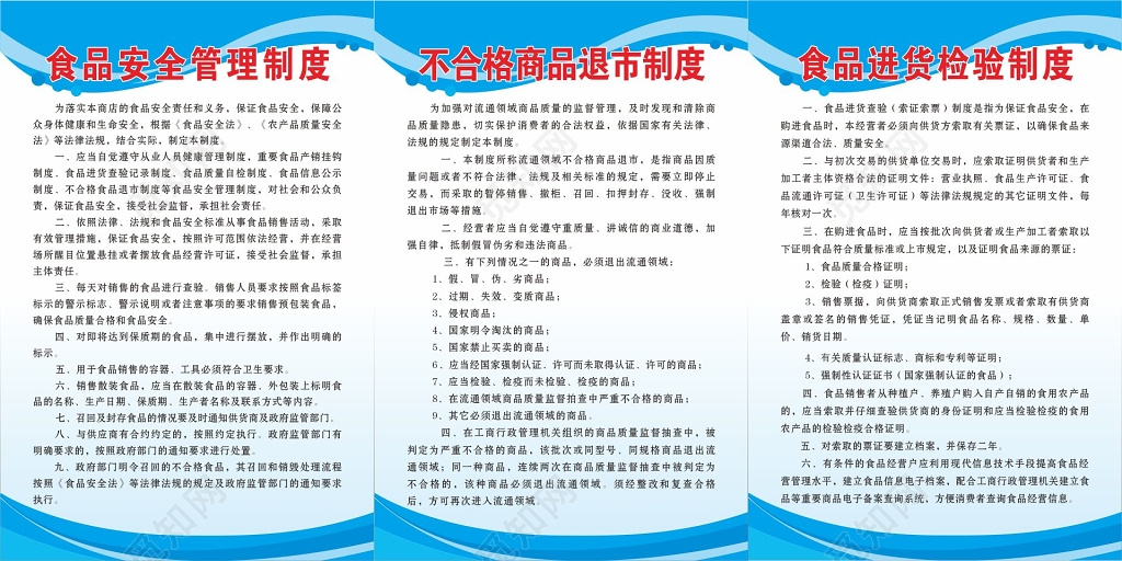 不合格商品退市食品进货检验食品安全管理制度