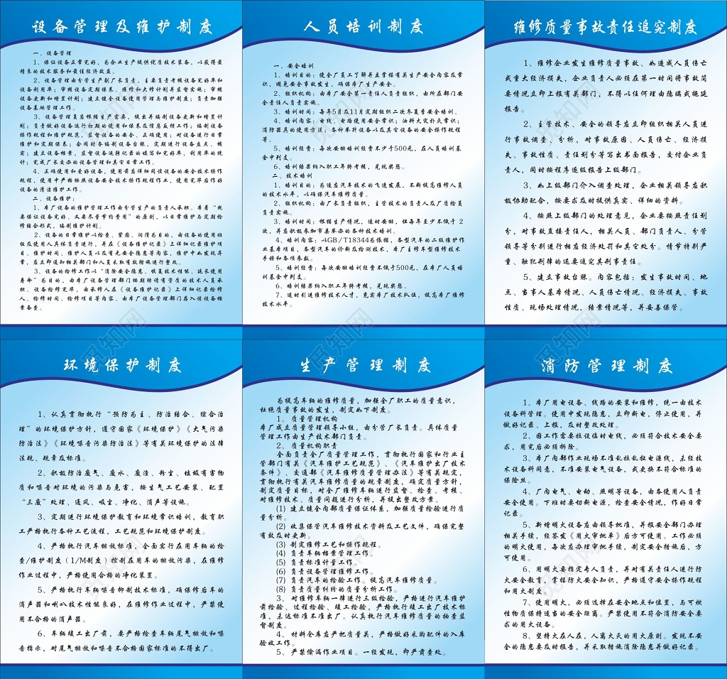 设备管理及维护人员培训环境保护生产管理制度