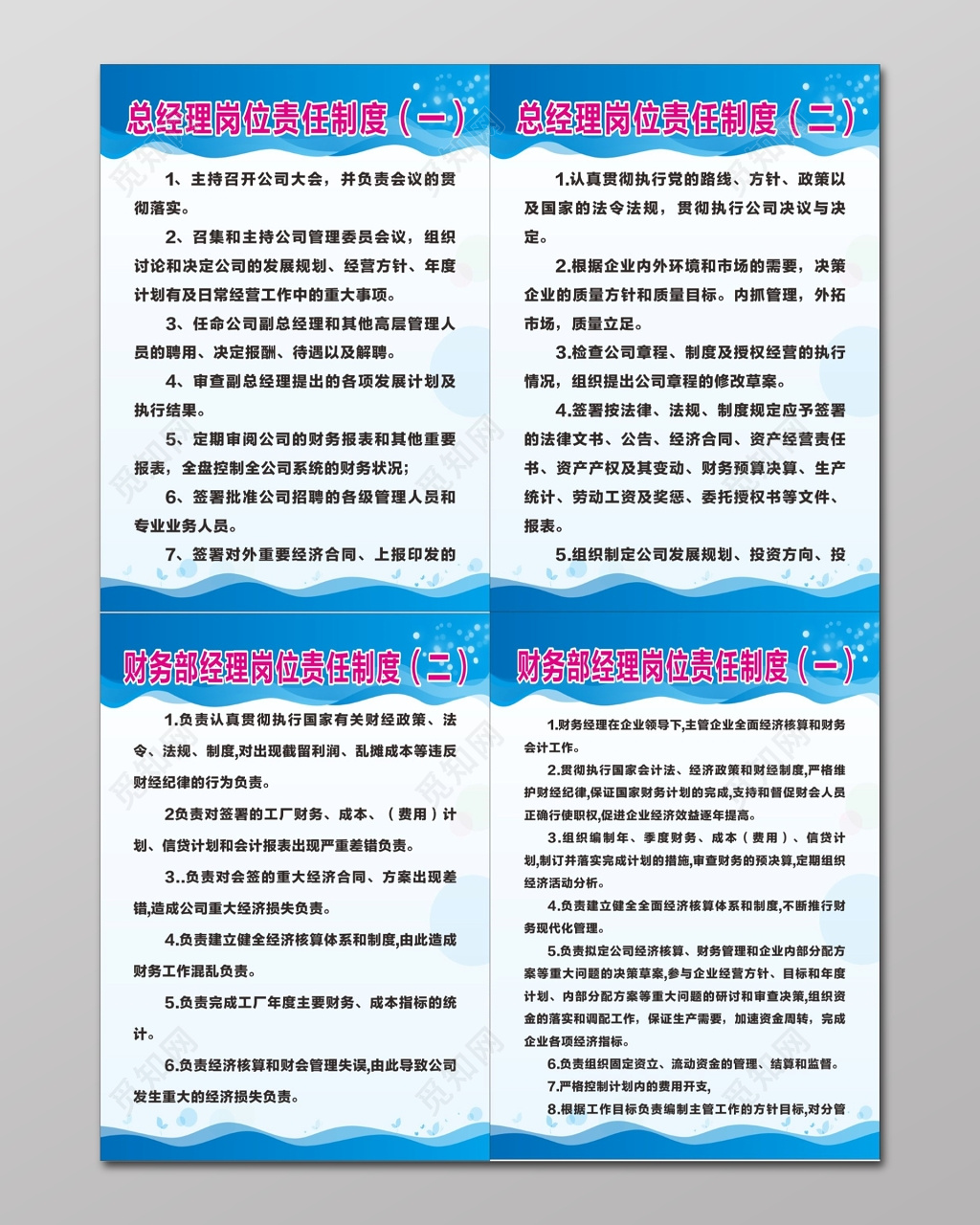 公司总经理财务部经理岗位责任制度
