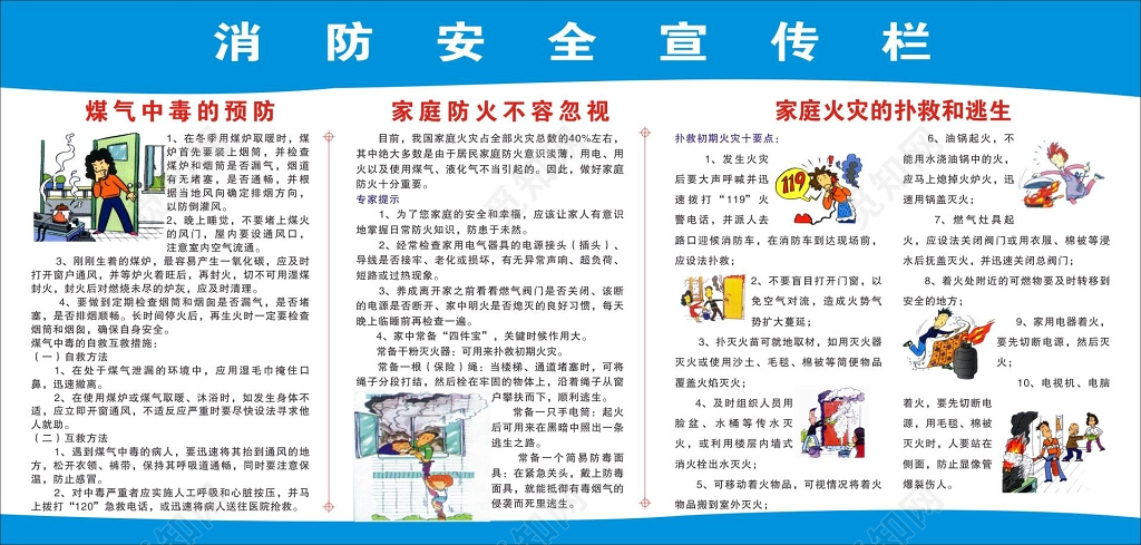 消防安全安全意识119防火救火宣传栏