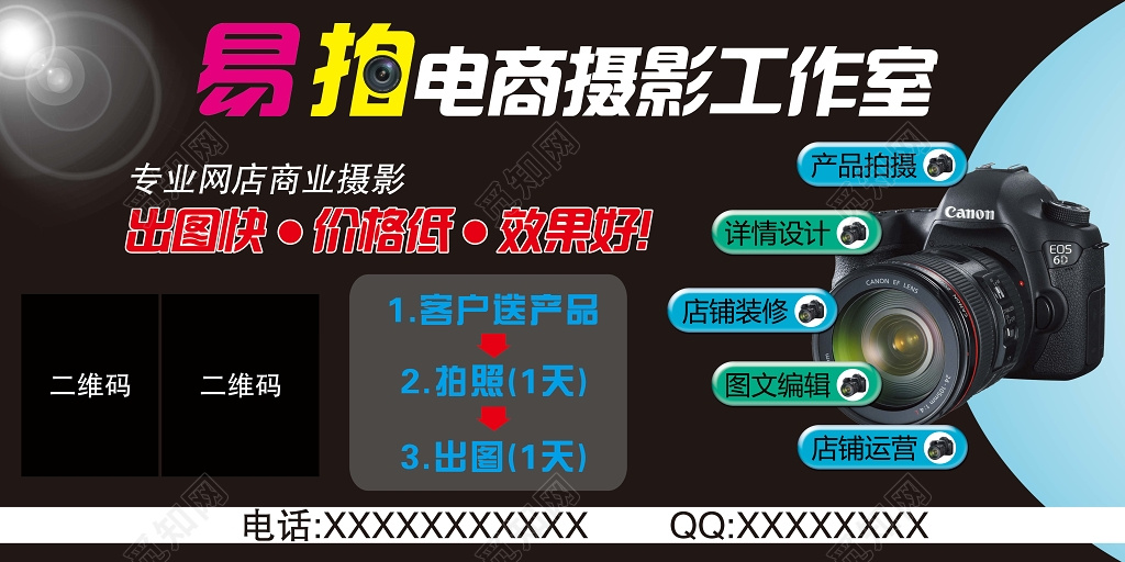 电商摄影工作室展板设计