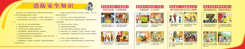 简约消防安全知识119安全意识宣传栏海报