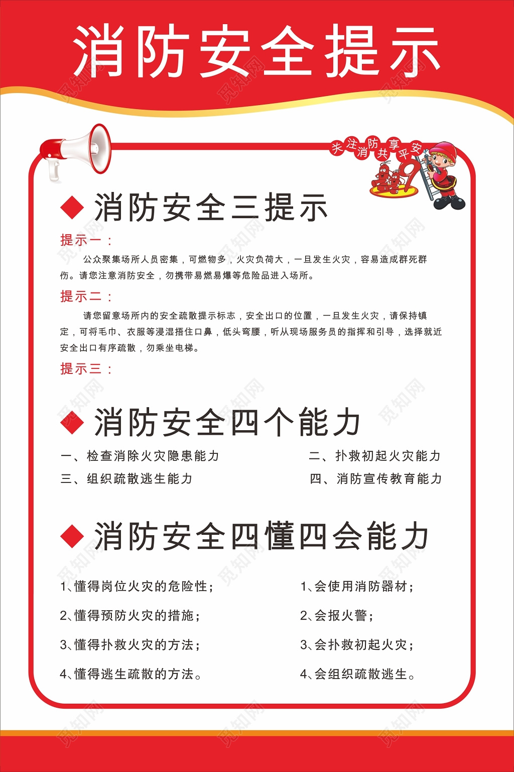 消防安全提示展板