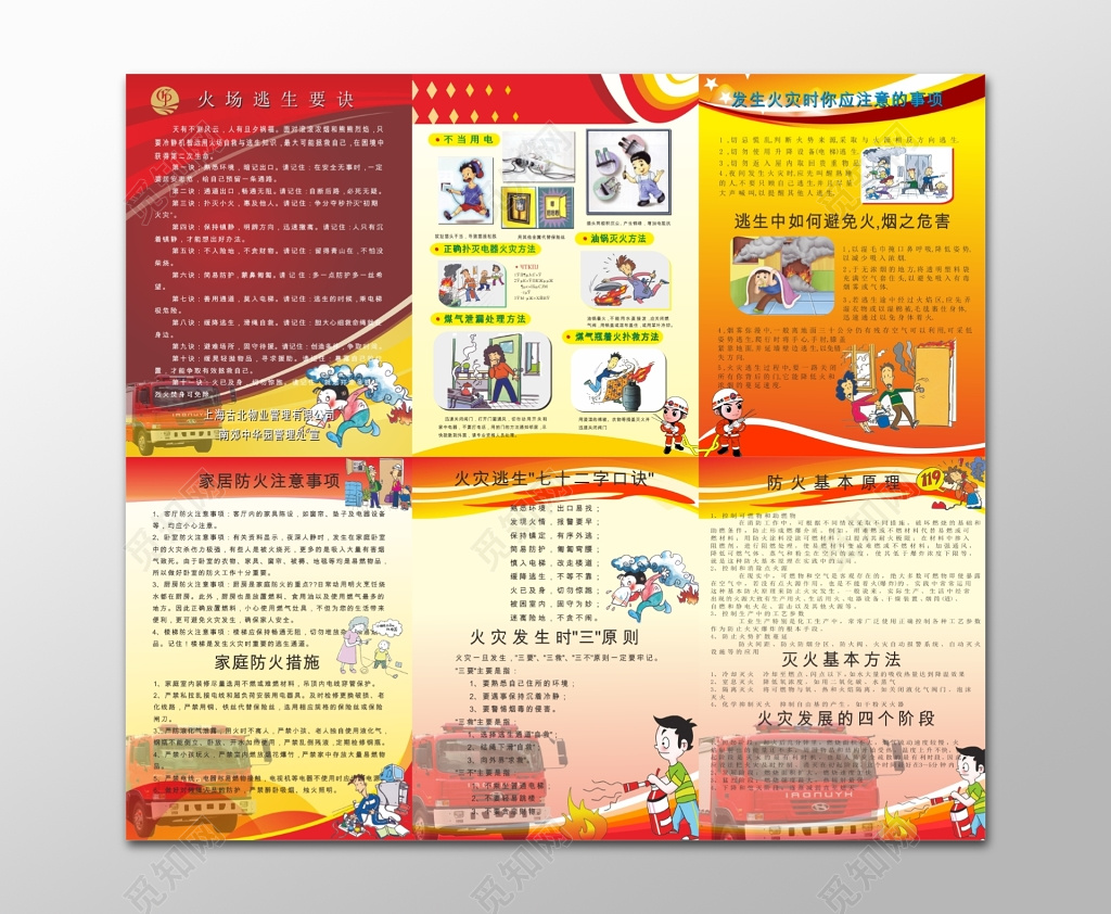 消防安全提示展板