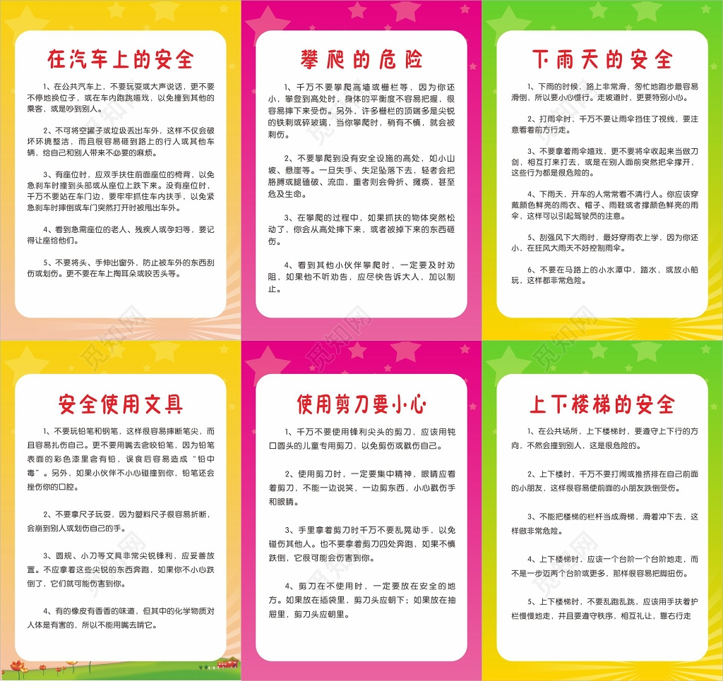 幼儿园管理安全预防危险提示牌