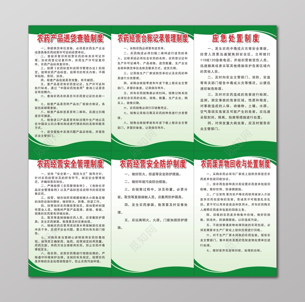 农药产品进货查验台账记录应急处理安全管理制度牌