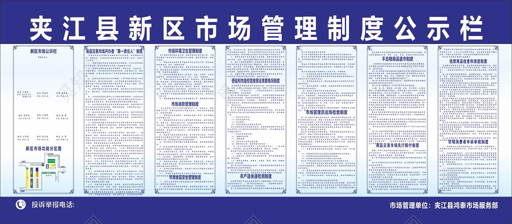 市场管理消防卫生食品不合格退市管理制度公示栏