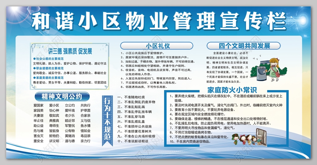 和谐小区物业管理宣传栏