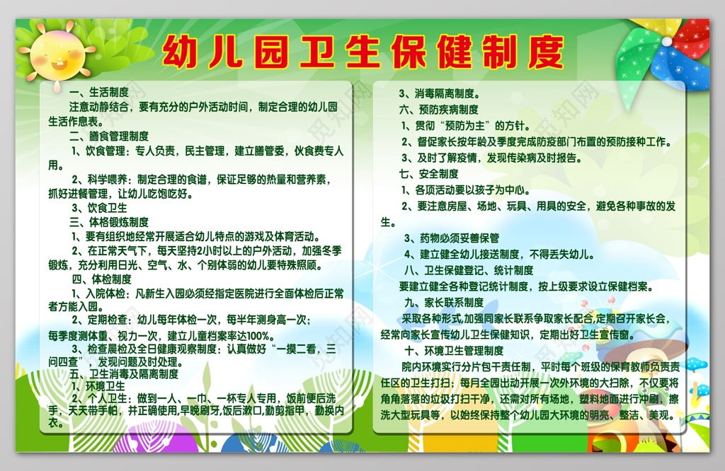 幼儿园卫生保健制度牌