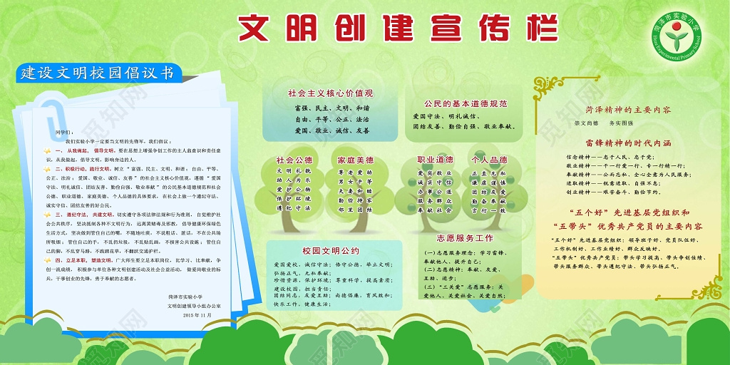 校园文明创建宣传栏
