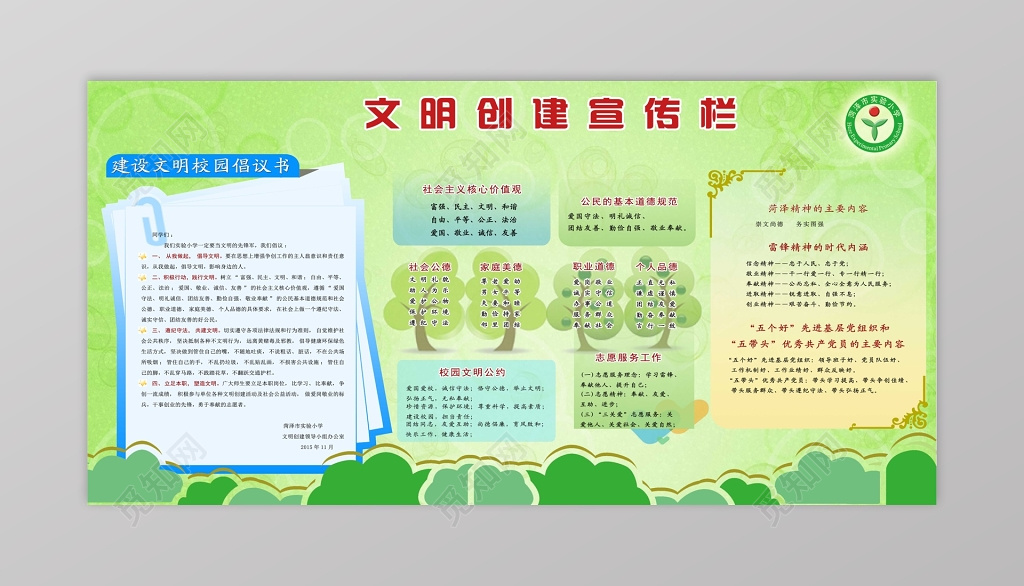 校园文明创建宣传栏