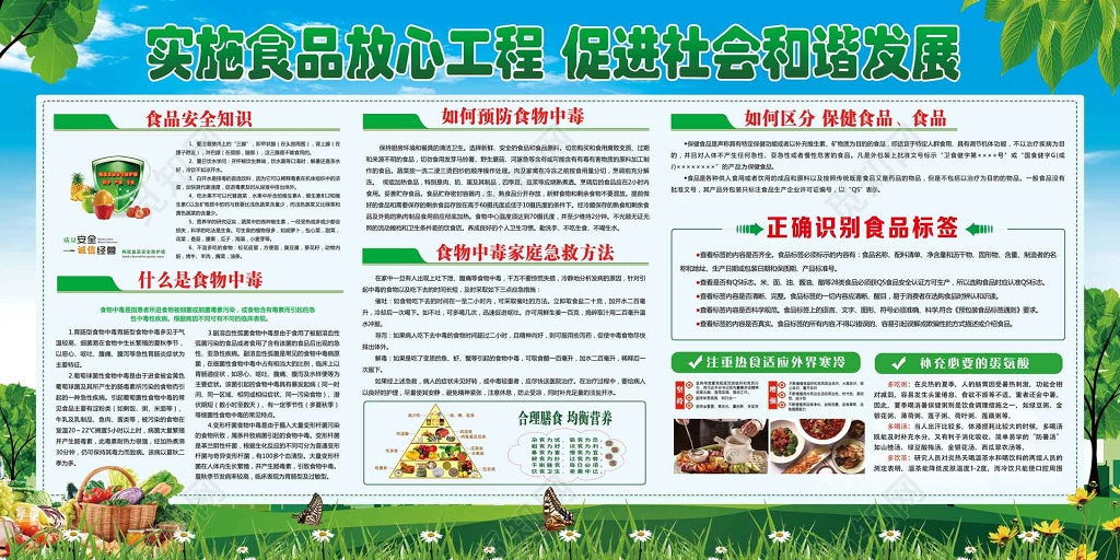 实施食品放心工程促进社会和谐发展宣传栏