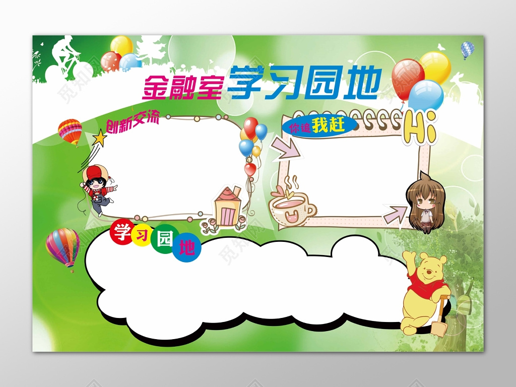 幼儿园活动风采学习园地卡通文化墙黑板报设计