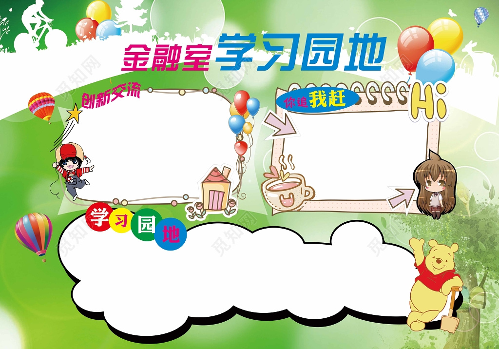 幼儿园活动风采学习园地卡通文化墙黑板报设计