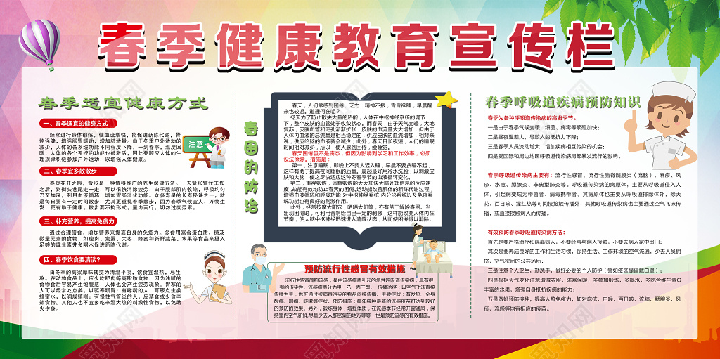 春季养生小知识宣传栏设计
