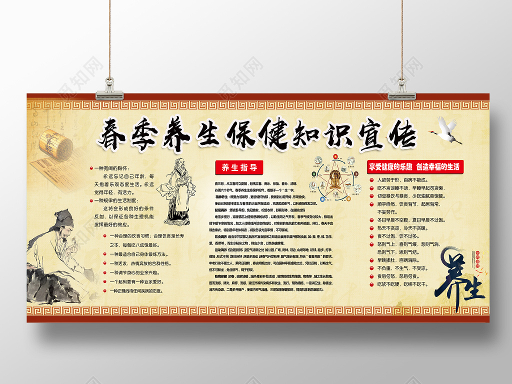 春季传染病春季养生中医保健宣传栏设计
