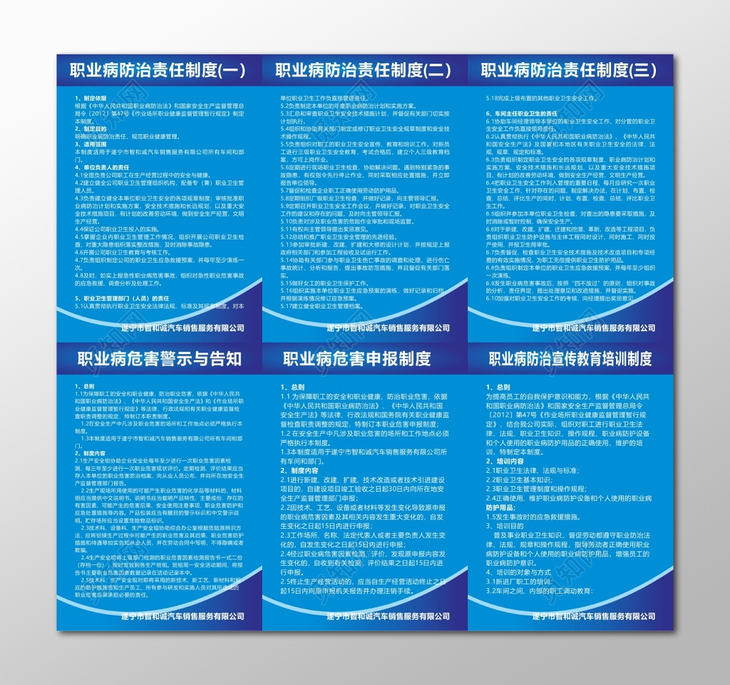 职业病防治责任制度职业病维护警示与告知职业病危害申报制度牌