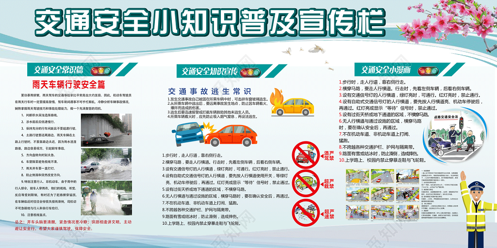 交通安全小知识普及宣传栏