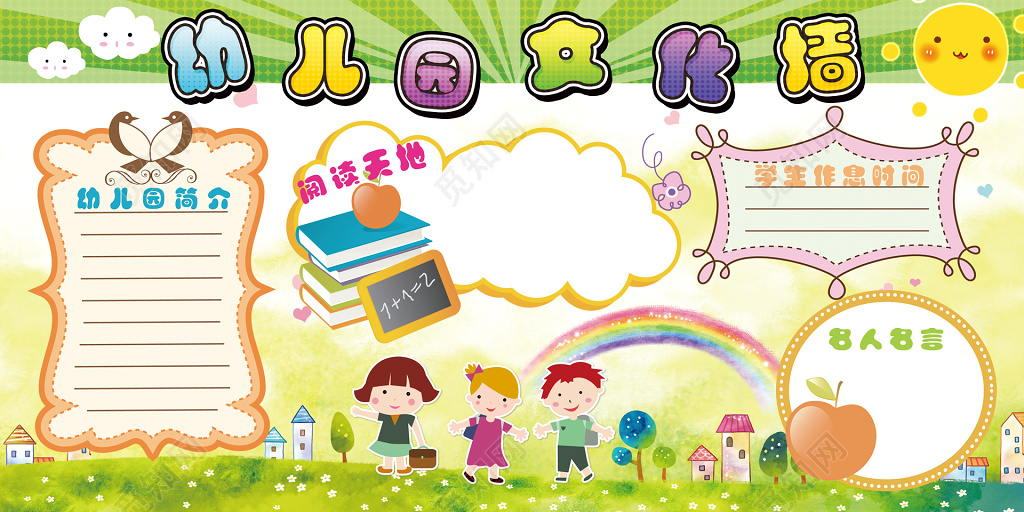 幼儿园文化墙展板设计素材