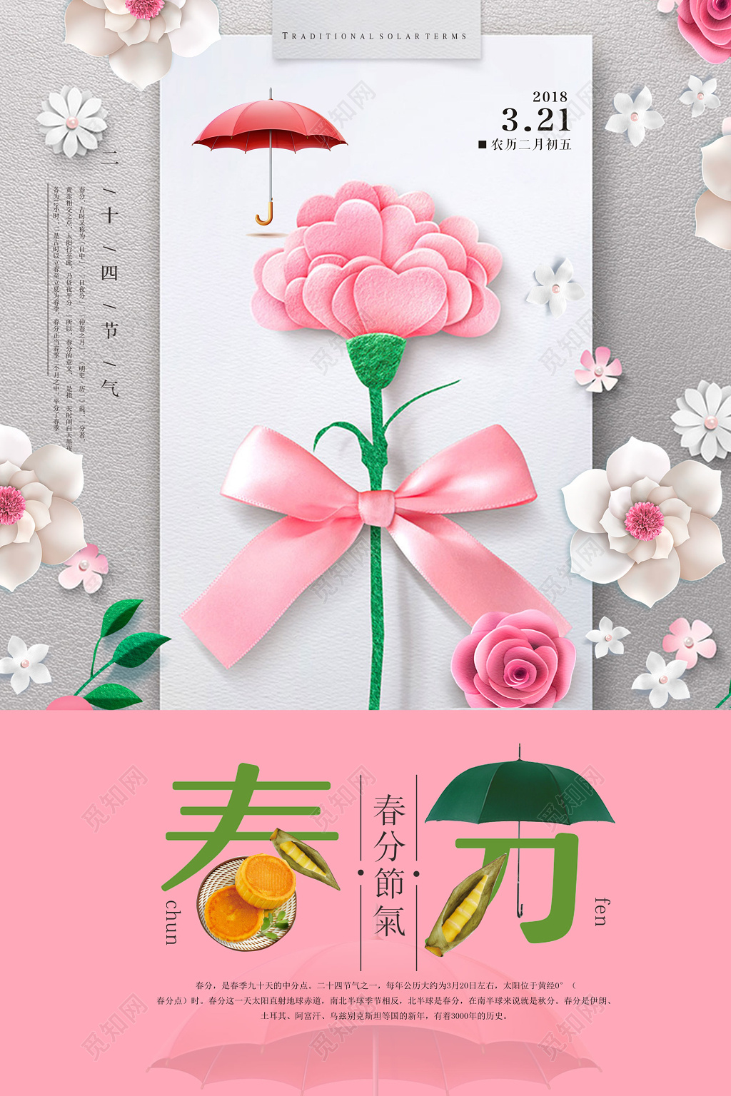 二十四节气春分春天海报