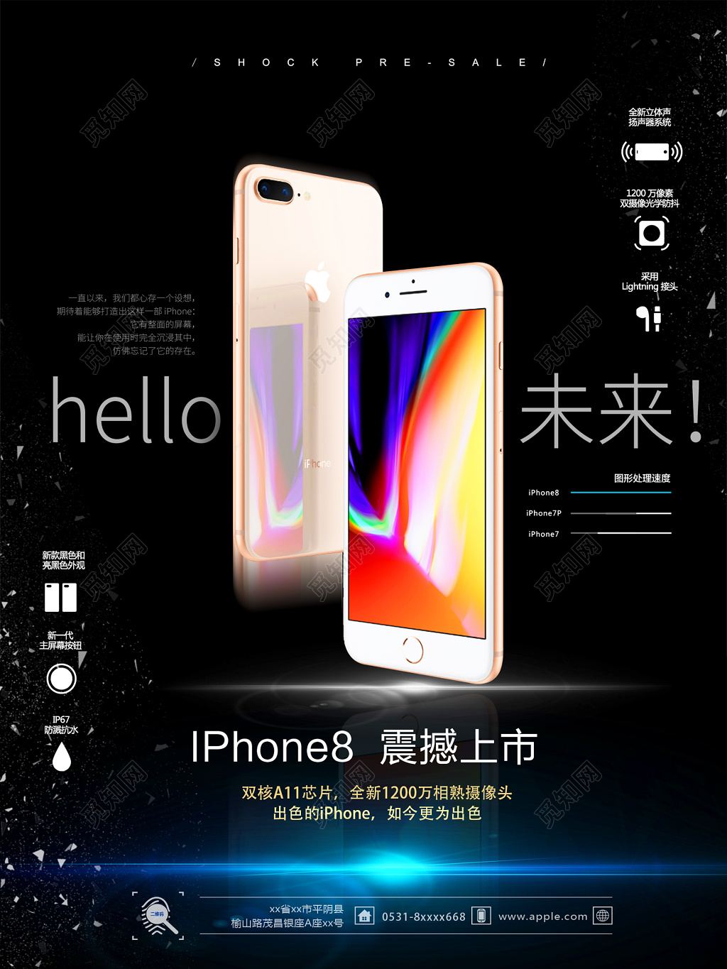 苹果新品手机性能介绍宣传海报