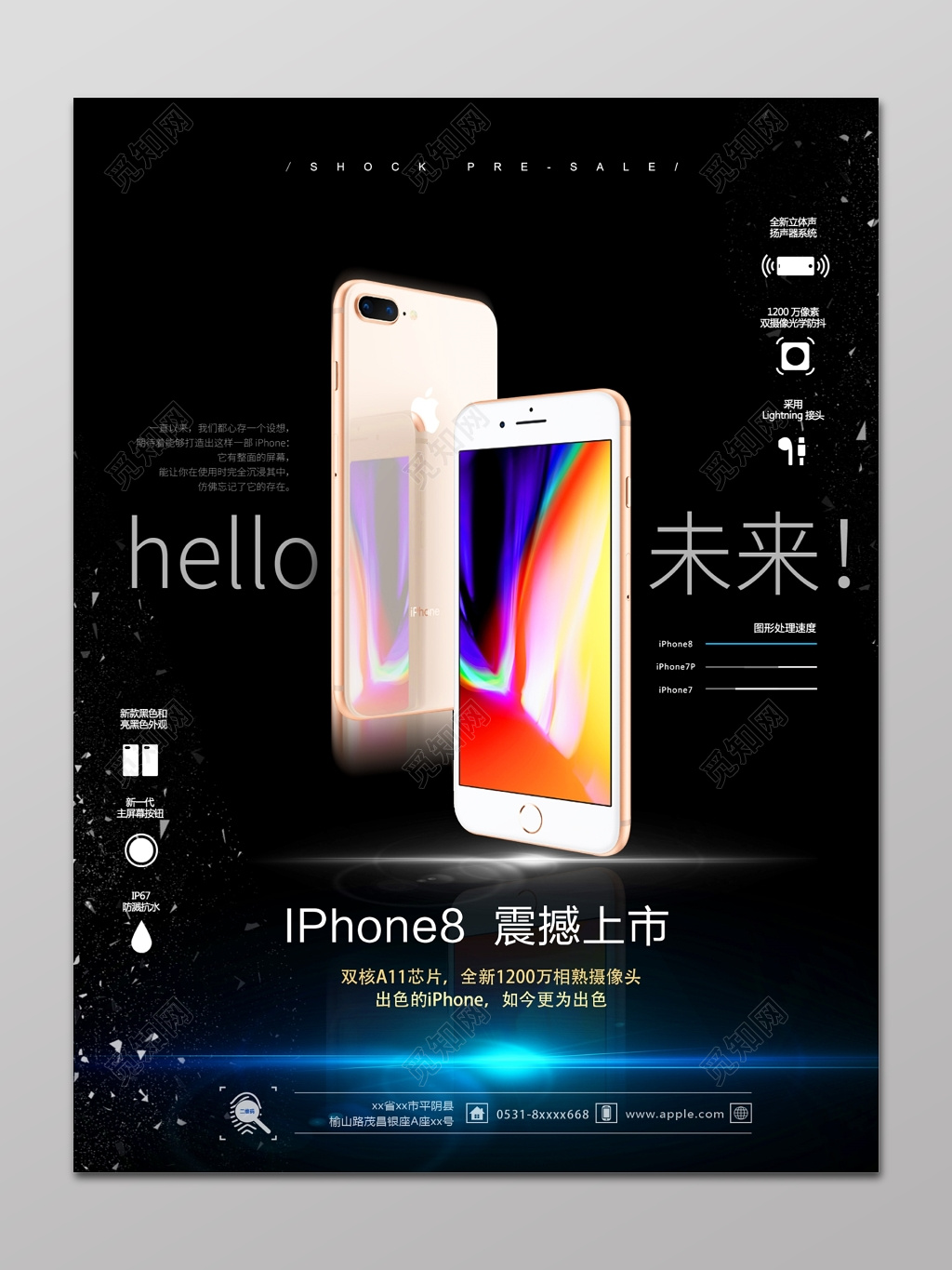 苹果新品手机性能介绍宣传海报
