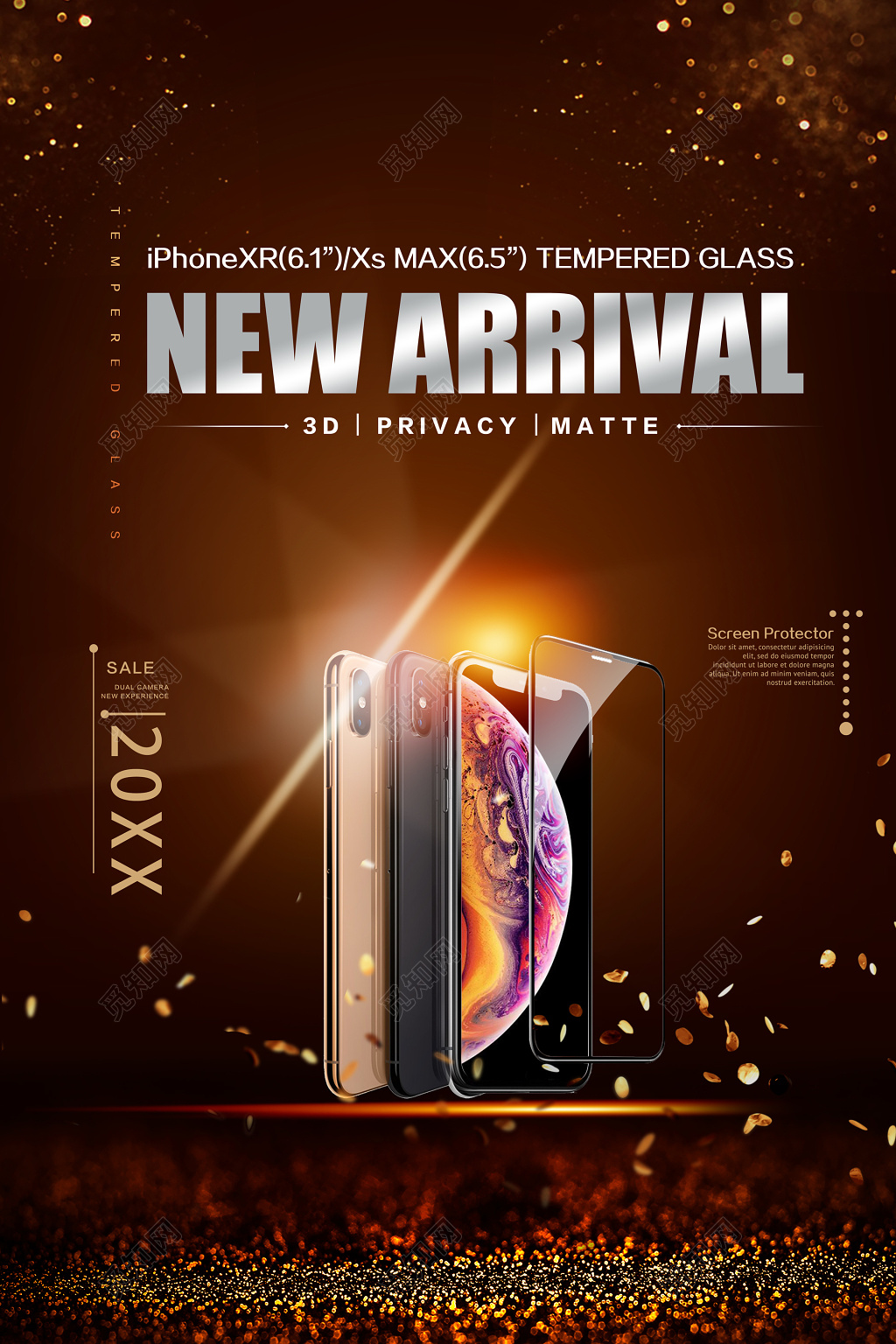 苹果手机英文金色预售海报