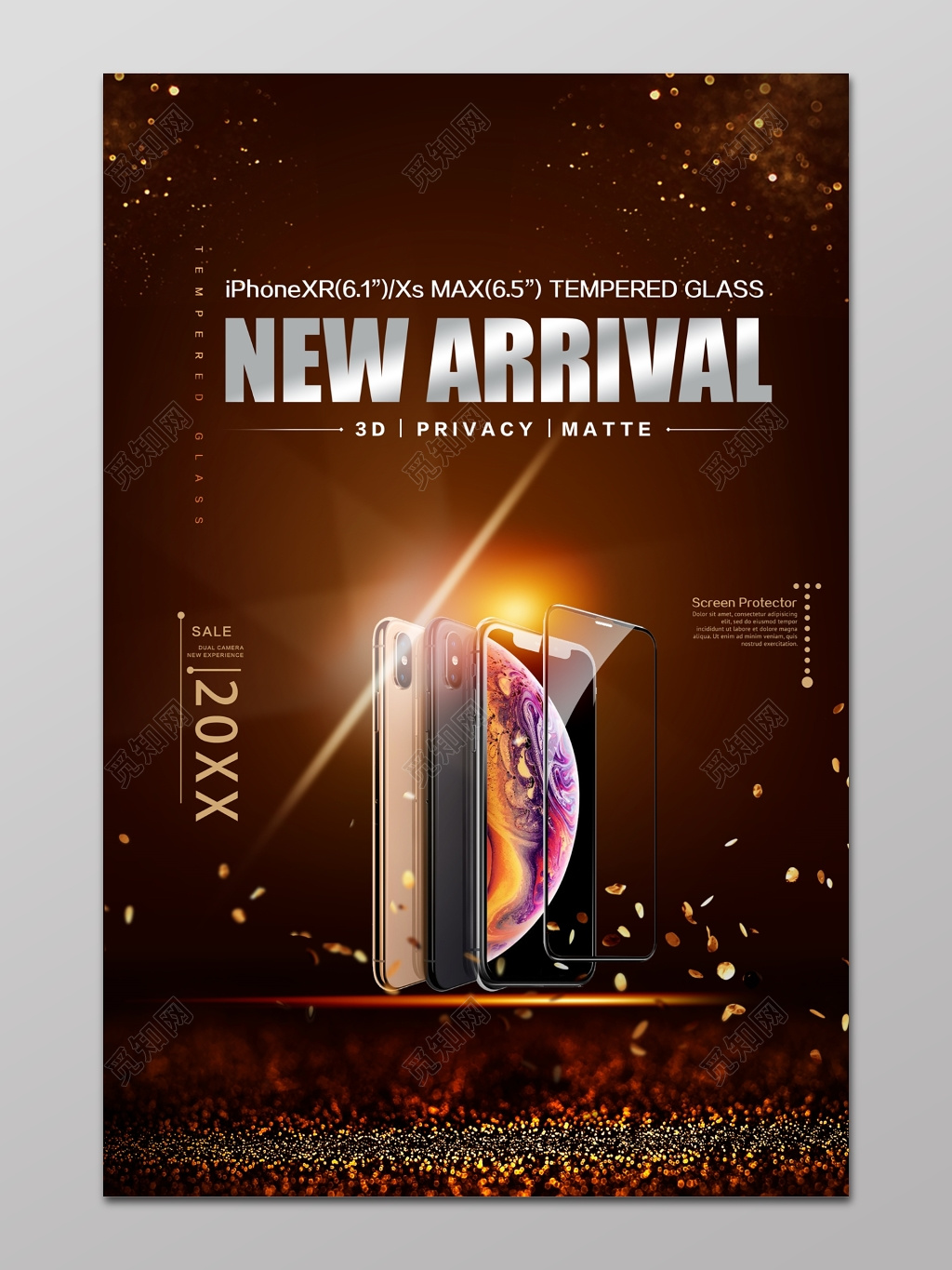 苹果手机英文金色预售海报