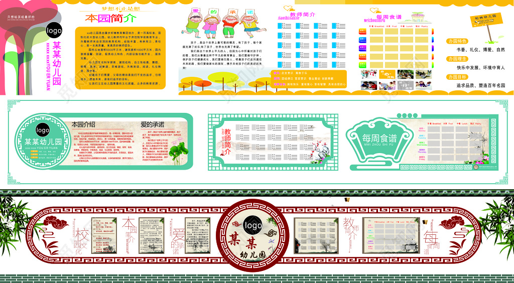 幼儿园简介概况理念教育文化墙