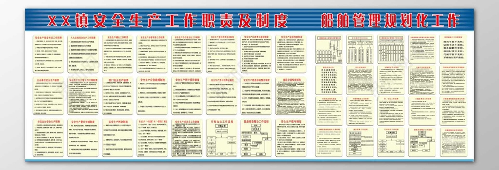 安全生产工作职责及制度船舶管理规划工作制度牌