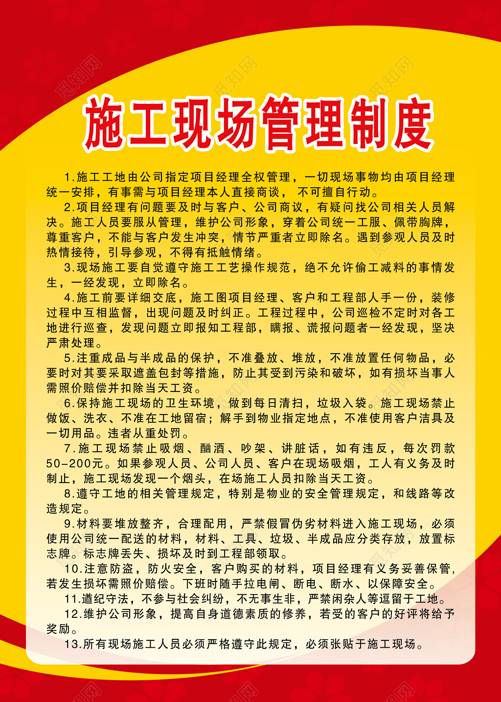 建筑工地施工现场安全生产管理制度牌