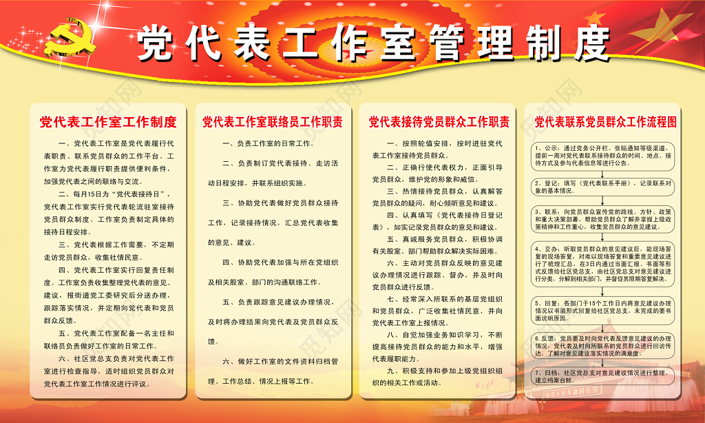 党代表工作室管理制度公司工作制度长城制度牌