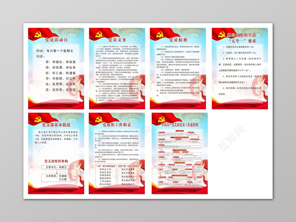 党员活动日觉员义务权利要求工作职责等制度牌