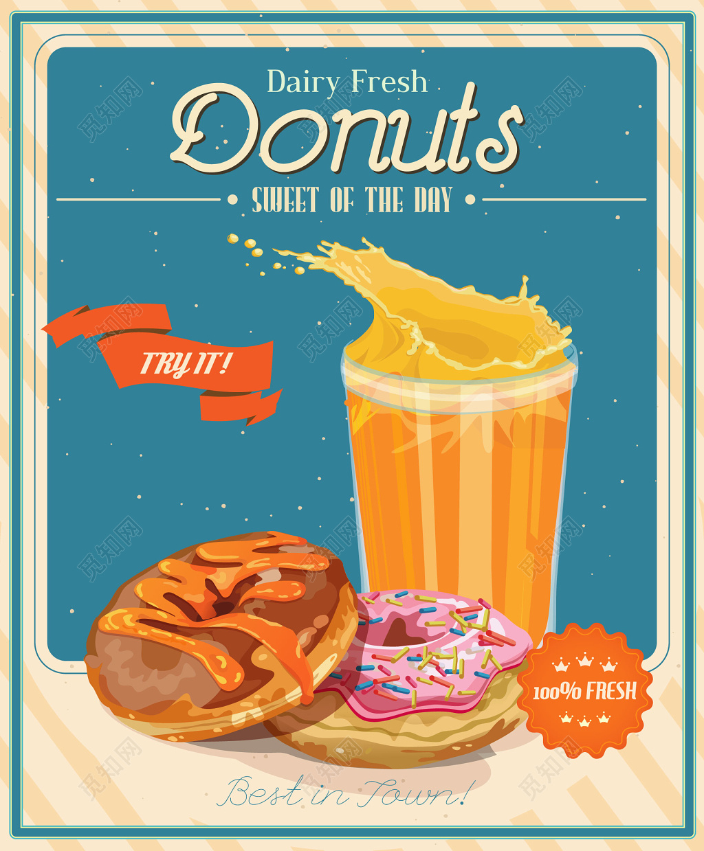 果汁甜品饮料食品安全英文海报