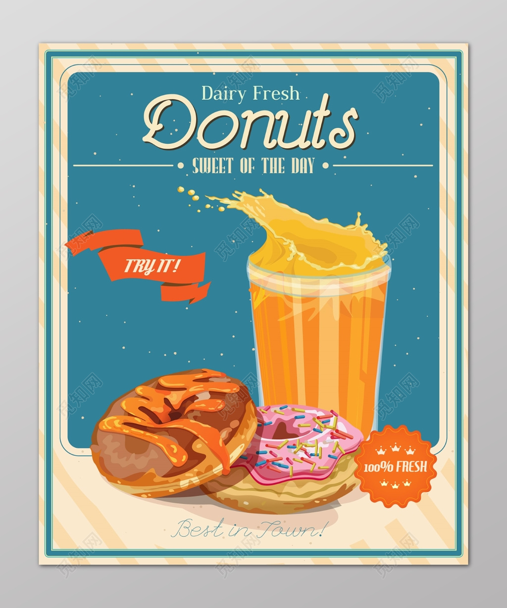 果汁甜品饮料食品安全英文海报