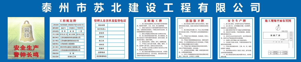 建设工程概况文明施工公示海报