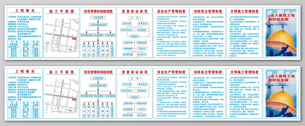 工程施工平面项目管理机构组成图安全生产管理建筑工地制度牌