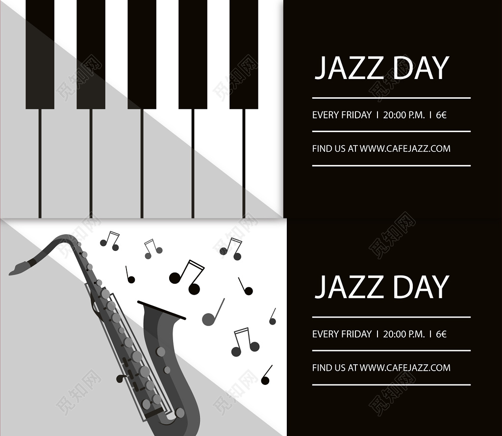 黑白风格音乐会演奏钢琴比赛邀请函