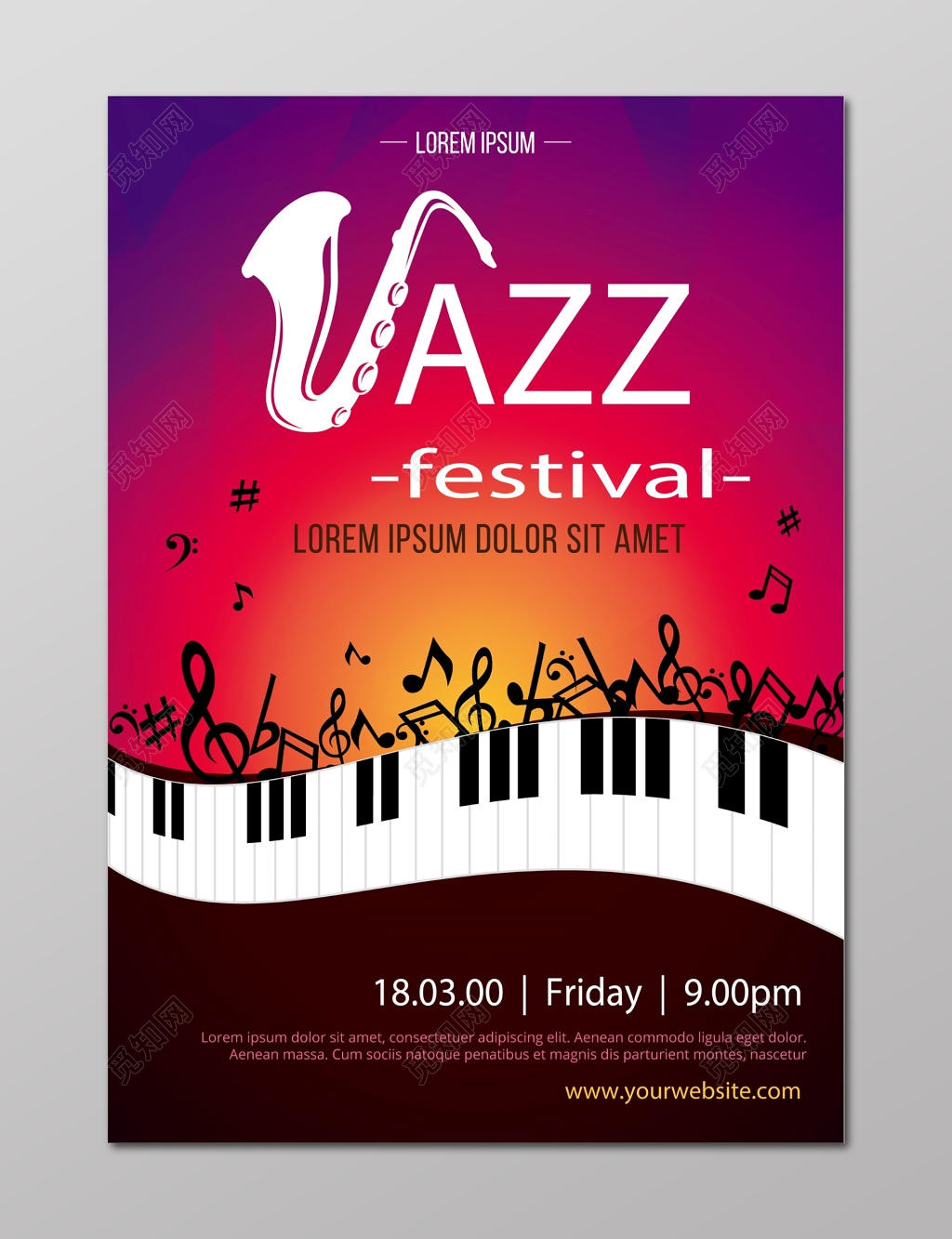 jazzfestival钢琴比赛钢琴大赛海报